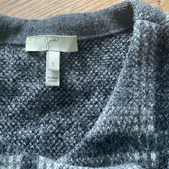 Joie Etesse Wool Felted Moto Jacket Coatigan Gray Plaid Asymetrical Small - Picture 4 of 8